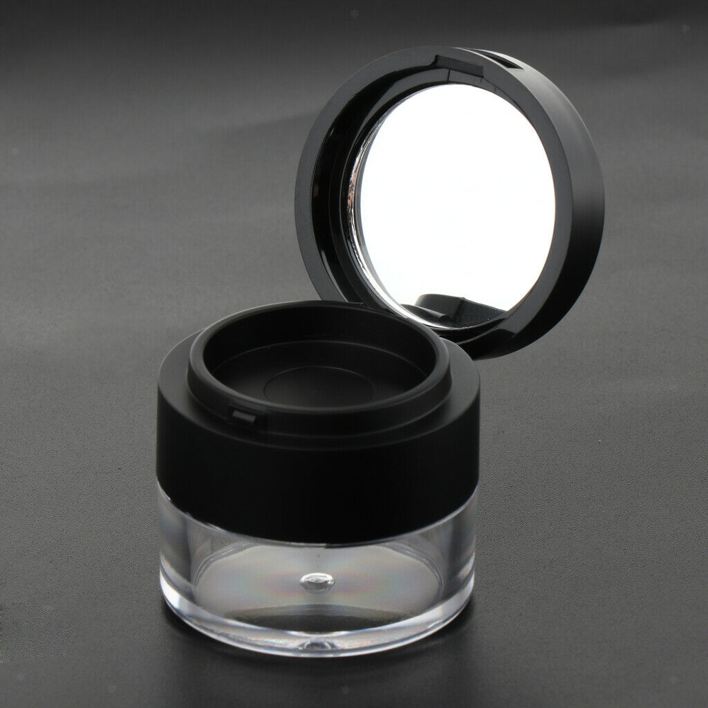 3G Empty Makeup Mineral Powder Case Travel Blush Glitters Sample Jar Black