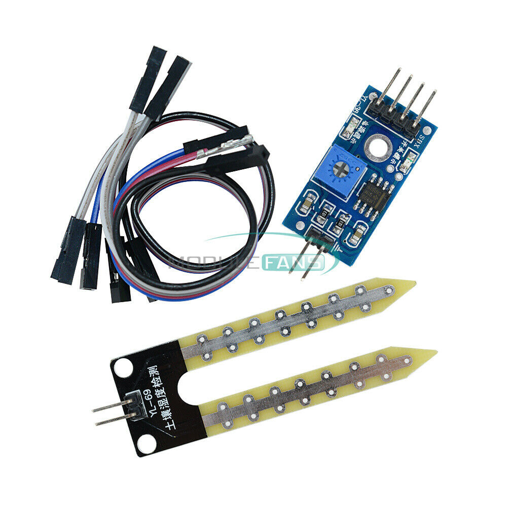 2x Soil Humidity Hygrometer Moisture Detection Module Arduino Plant Water Sensor