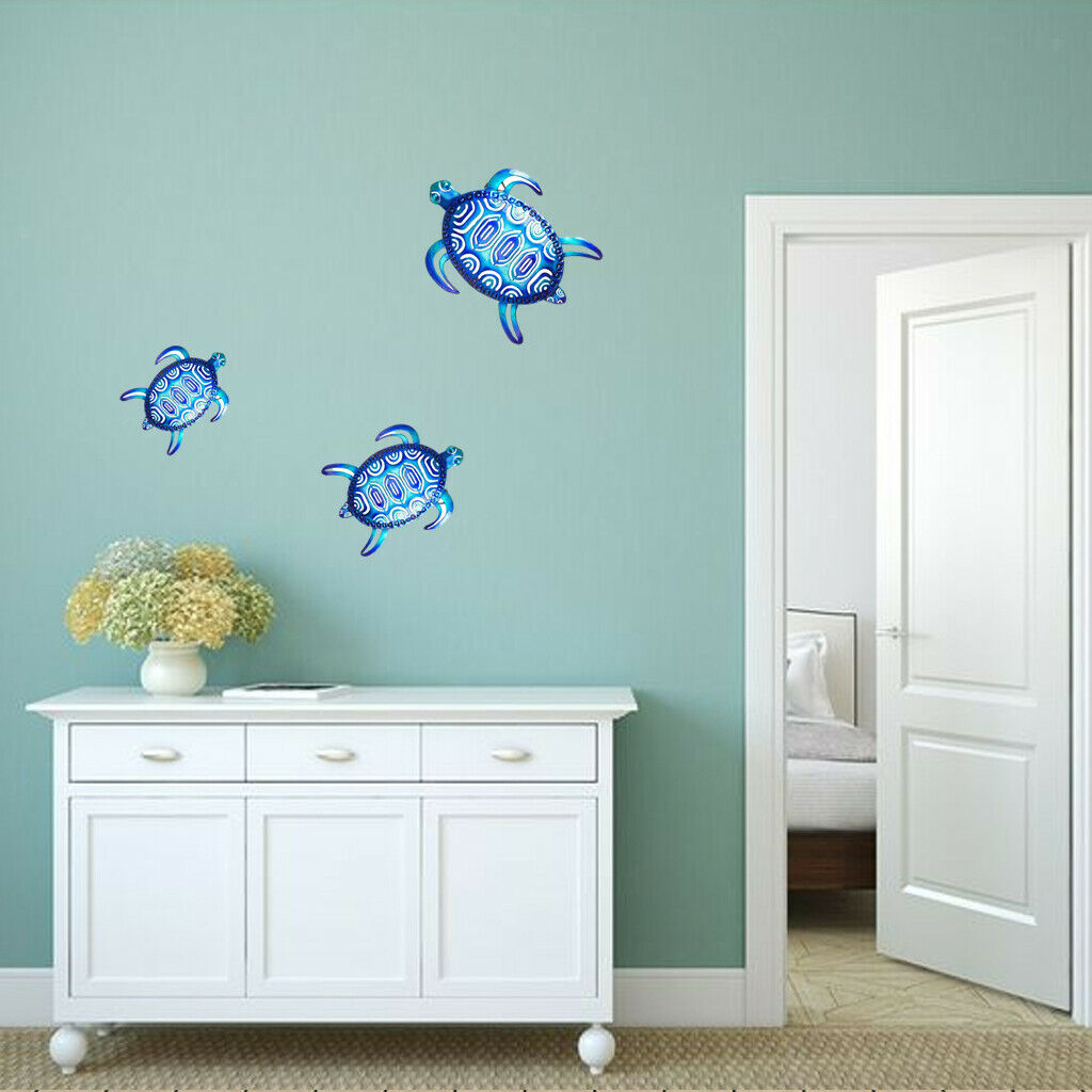 3Pack Vibrant Turtle Wall Decoration Hang for Home Bedroom Garden Ornament