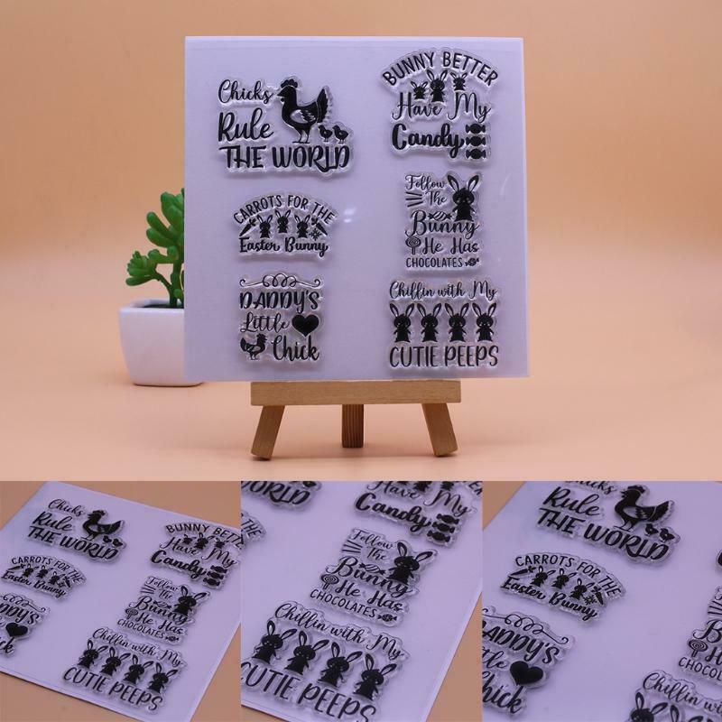 Easter Bunny Chicks Silicone Clear Seal Stamp DIY Scrapbooking Embossing Photo