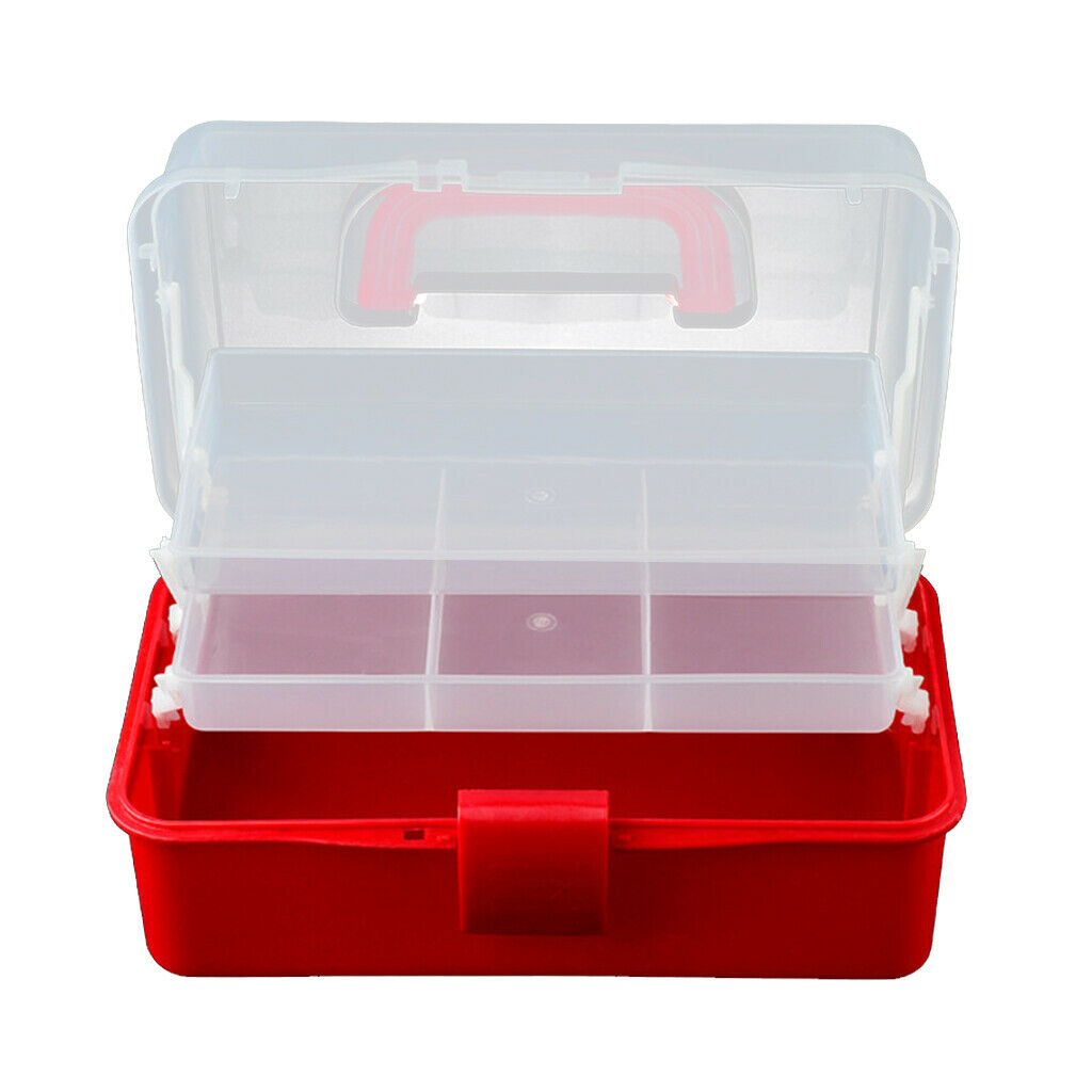 Plastic 2 Tier Trays Crafts Supply Storage Box / First Aid Carrying Case / Nail