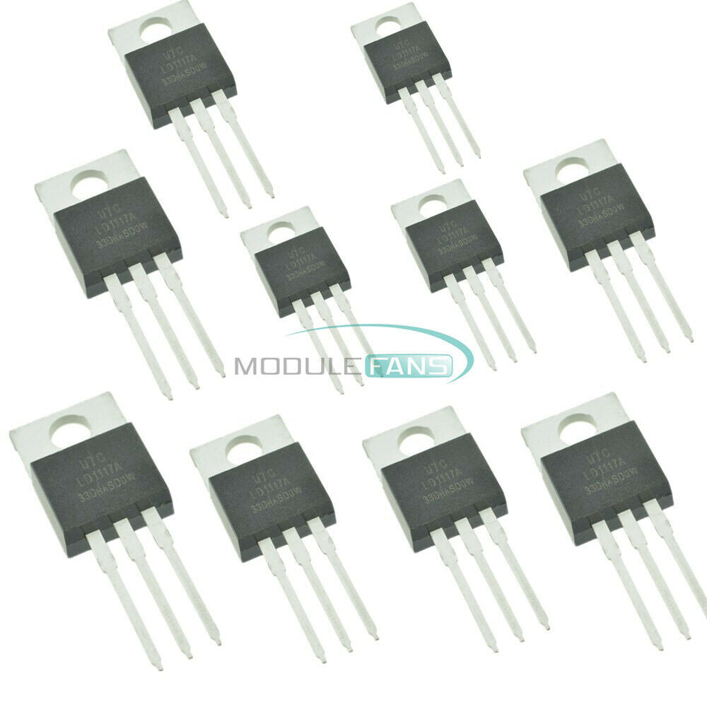 10PCS LD1117V33 Linear Voltage Regulator 800mA 3.3V TO-220