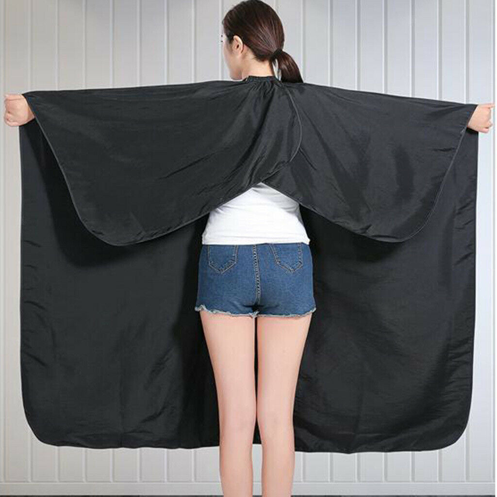 2Pieces Large Barber Gown Hairdresser Hair Cutting Cape Polyester for Adults