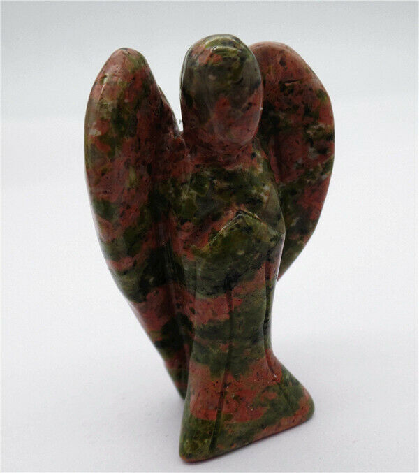 51x30x19mm Natural Unakite Jasper Carved Angel Statue Healing Decoration HH8111