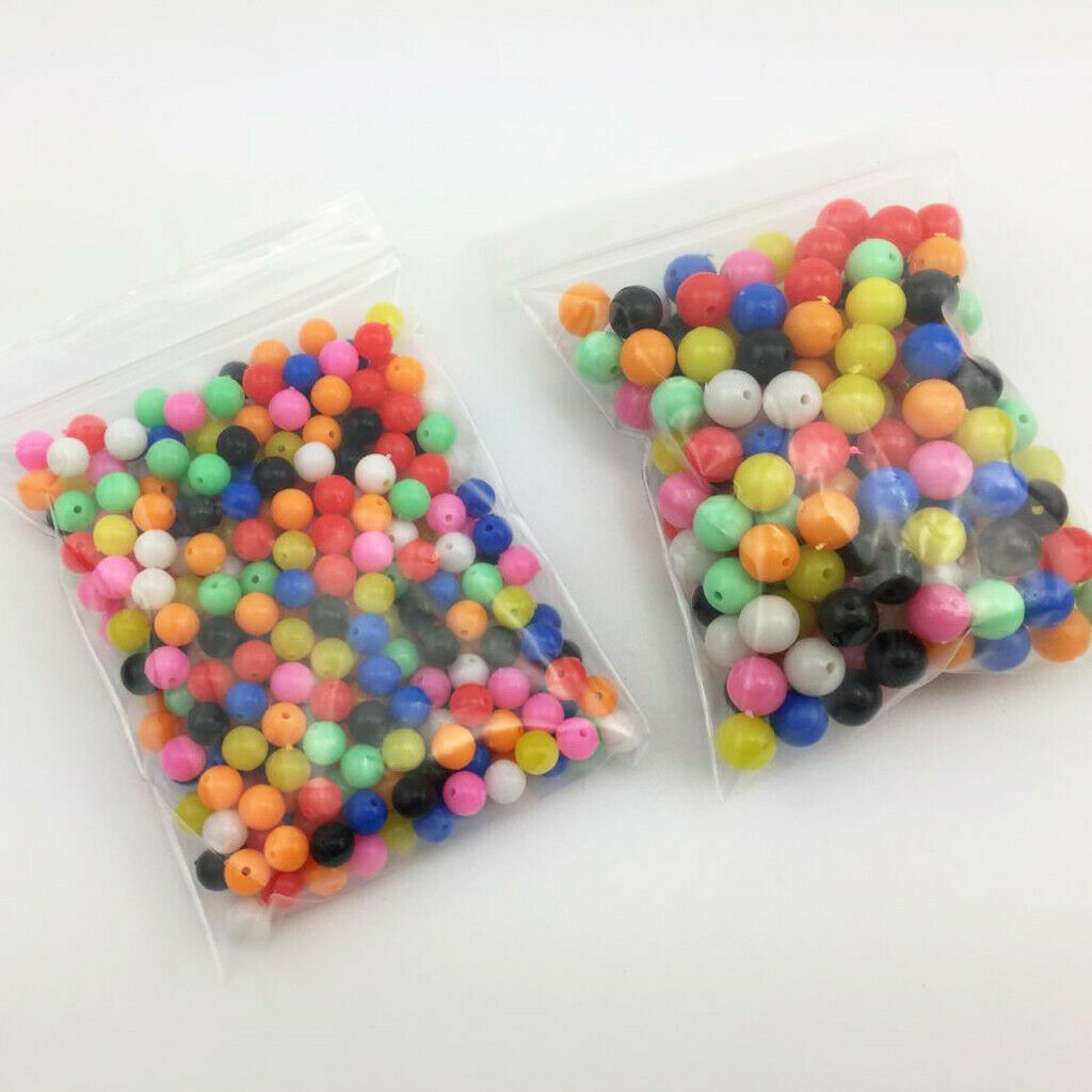 200pcs PE Multicolor Fishing Beads Lure Fishing Line Beads Tackle for fishing