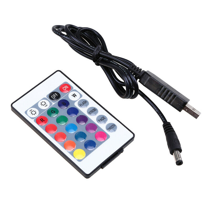4PCS USB LED Car RGB Light Strip Interior Atmosphere Neon Lamp Remote Control