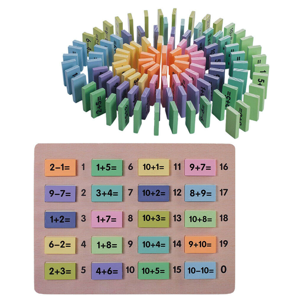 Educational Wooden Math Toys Children Dominos Building Blocks Funny Gifts
