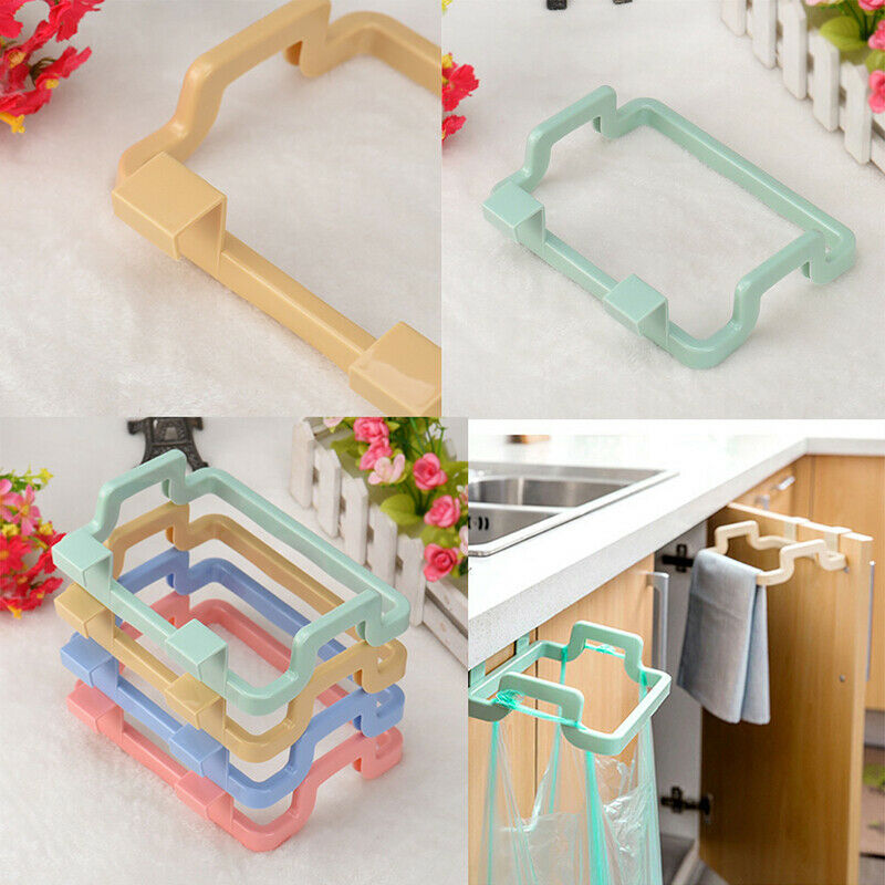 Trash Rack Storage Garbage Bag Holder Cupboard Door Back Kitchen Garb^.l8