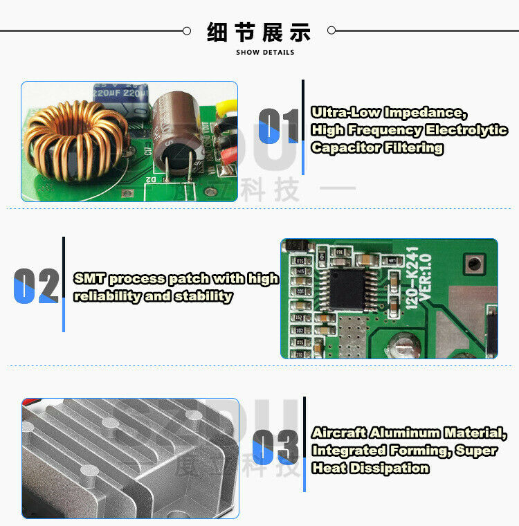 6V to 12V Step Up Converter DC 12V Boost Converter DC Regulator Module 3A 36W