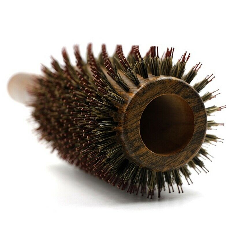 Wild Boar Bristle Wooden Round Brush Long Hair Styling Comb Curly and StraigZ3P2