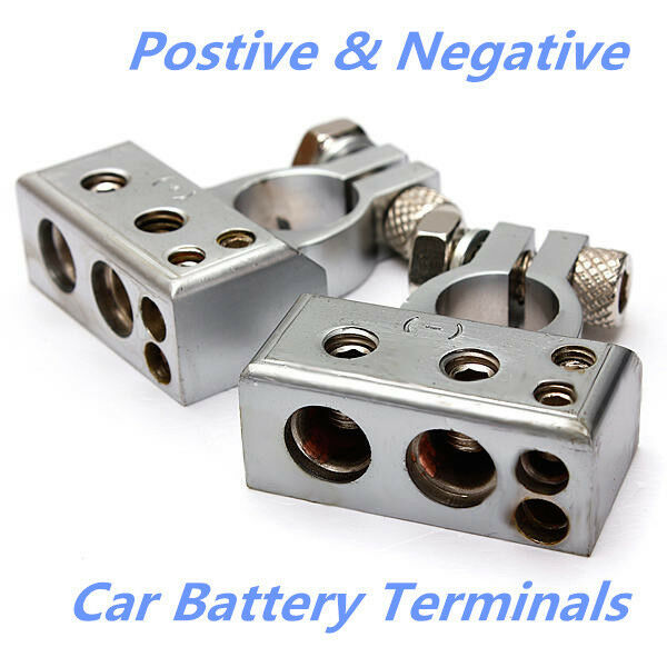 12V Positive Negative Car Battery Terminal Connector 2/4/8 Gauge AWG with Cover
