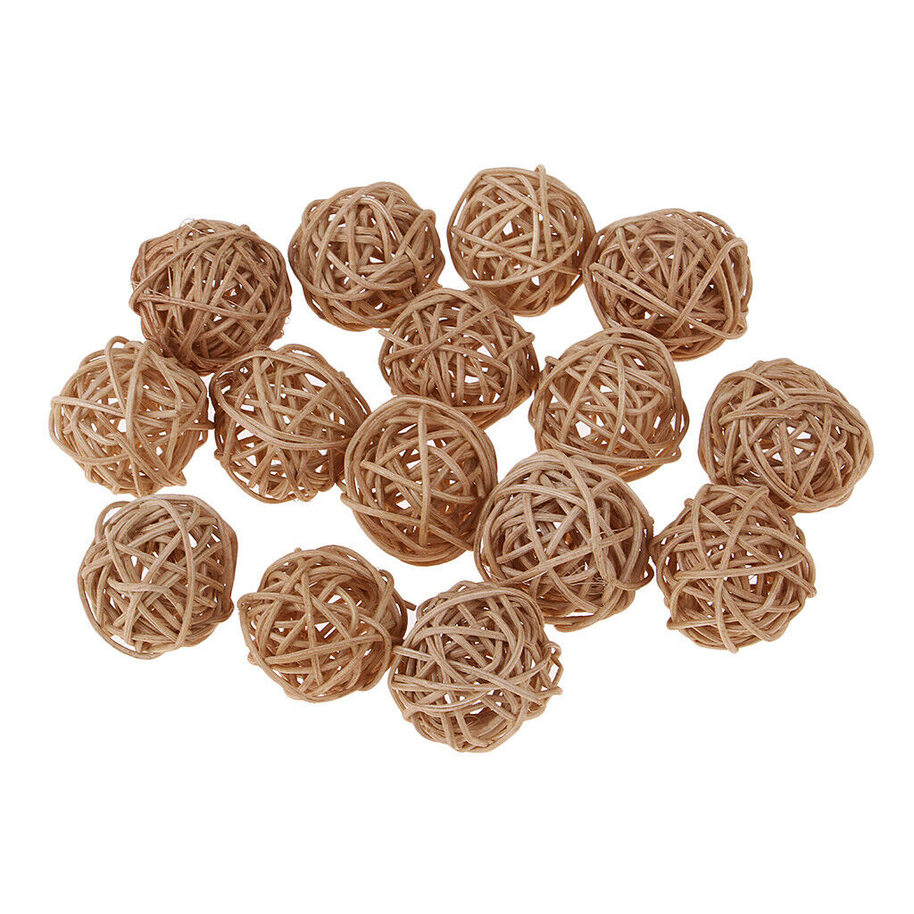 15Pcs Natural Rattan Vine Ball Twig Orbs Balls Wicker Balls for Pets Cats Toys