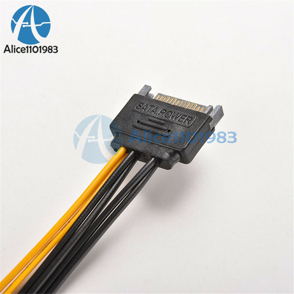SATA 15 Pin Male to 6 Pin PCI-Express PCI-E Card Power Adapter Cable 20cm Gift