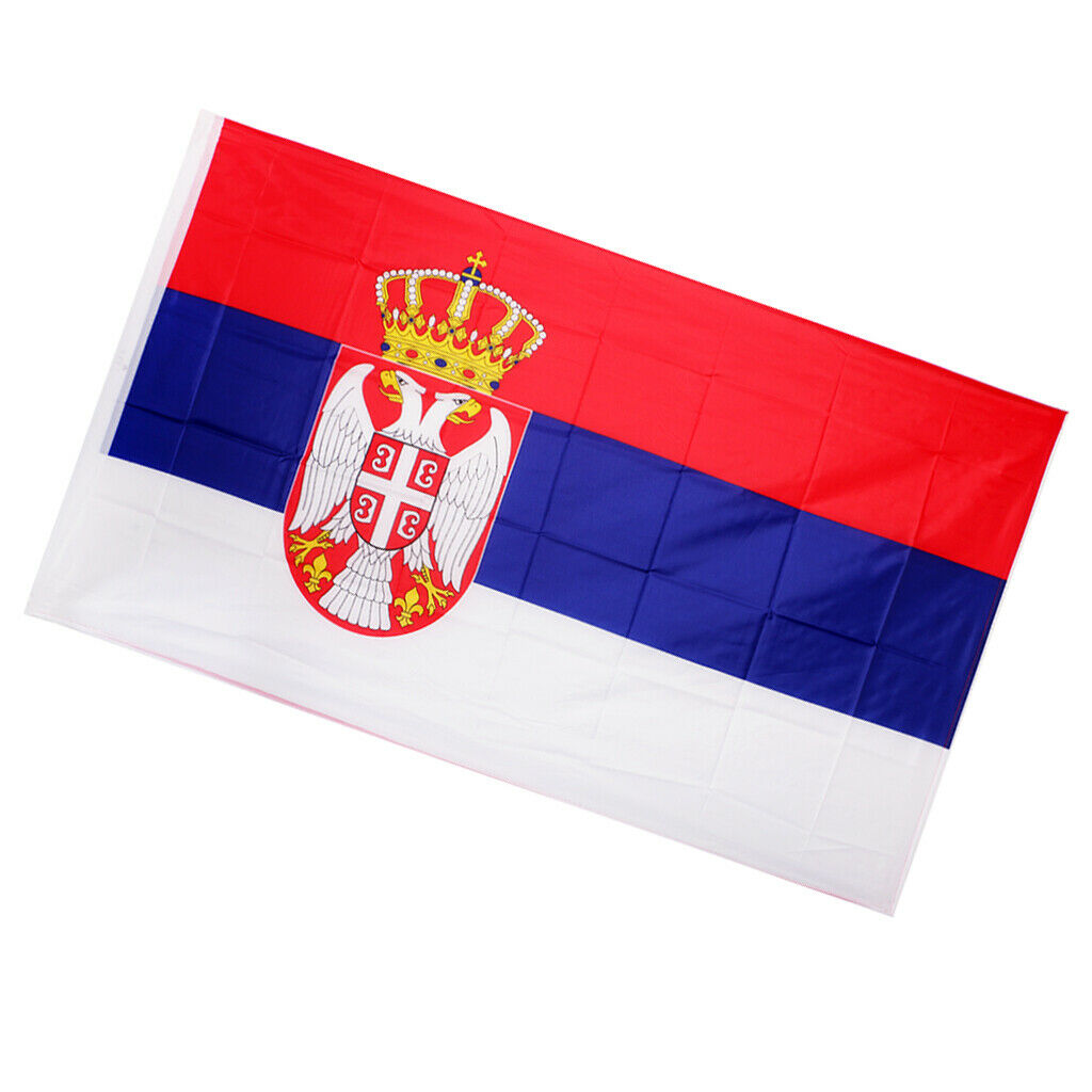 Serbian Flag Banner Office Activities Parade Festival Home Decoration 90x150cm