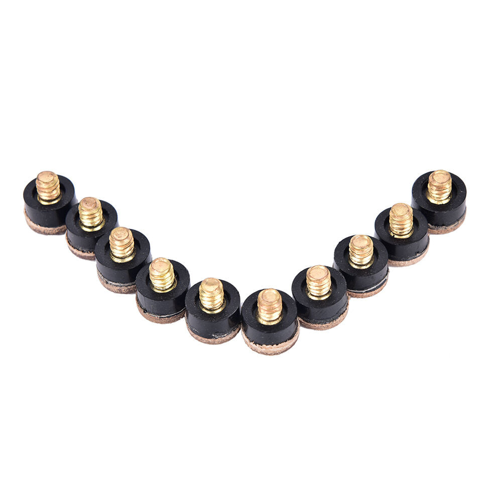 10X 10mm Screw On Cue Stick Tips For Pool Snooker Billiards Replacement P.l8