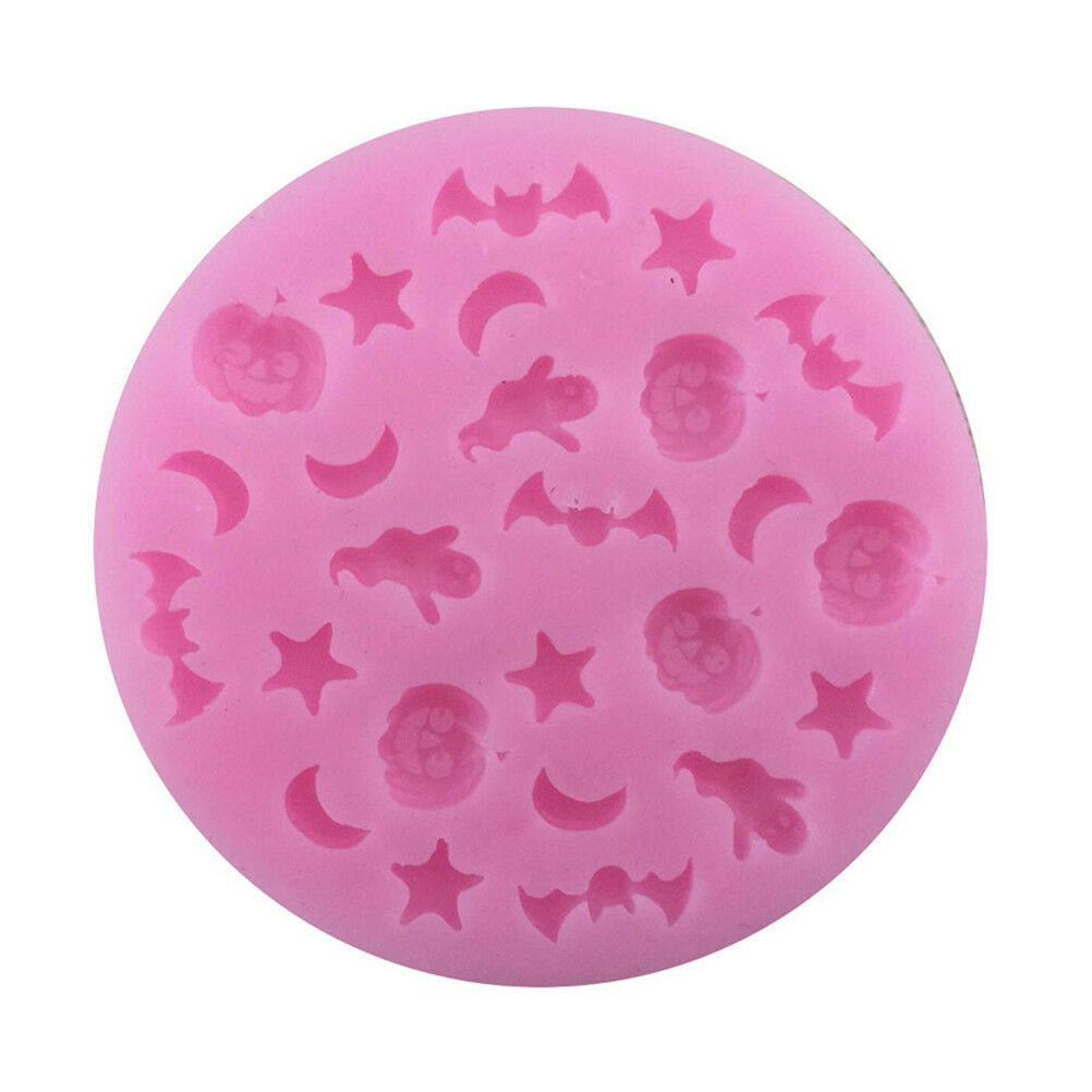 halloween pumpkin bat moon star polymer clay mold fondant mold flexible d.l8