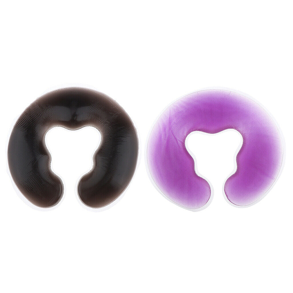2x Salon U Neck Head Silicone Pillow Body Face Relax Massage Travel Cushion