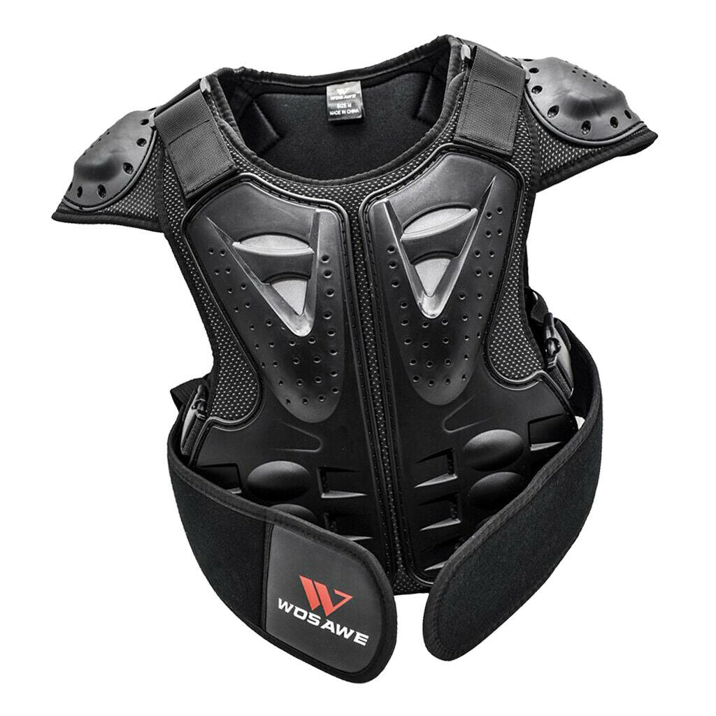 Kids Motorcycle Armor Vest Support Jacket Dirt Bike Chest Protector Black S