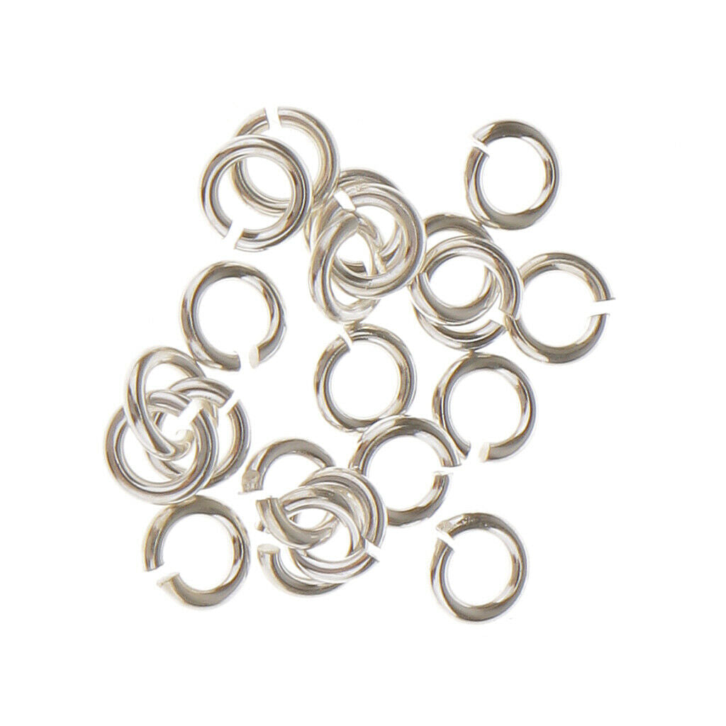 40Pcs S925 Jump Rings Split Jewelry Making Key Chain Connecting Rings 3/6mm