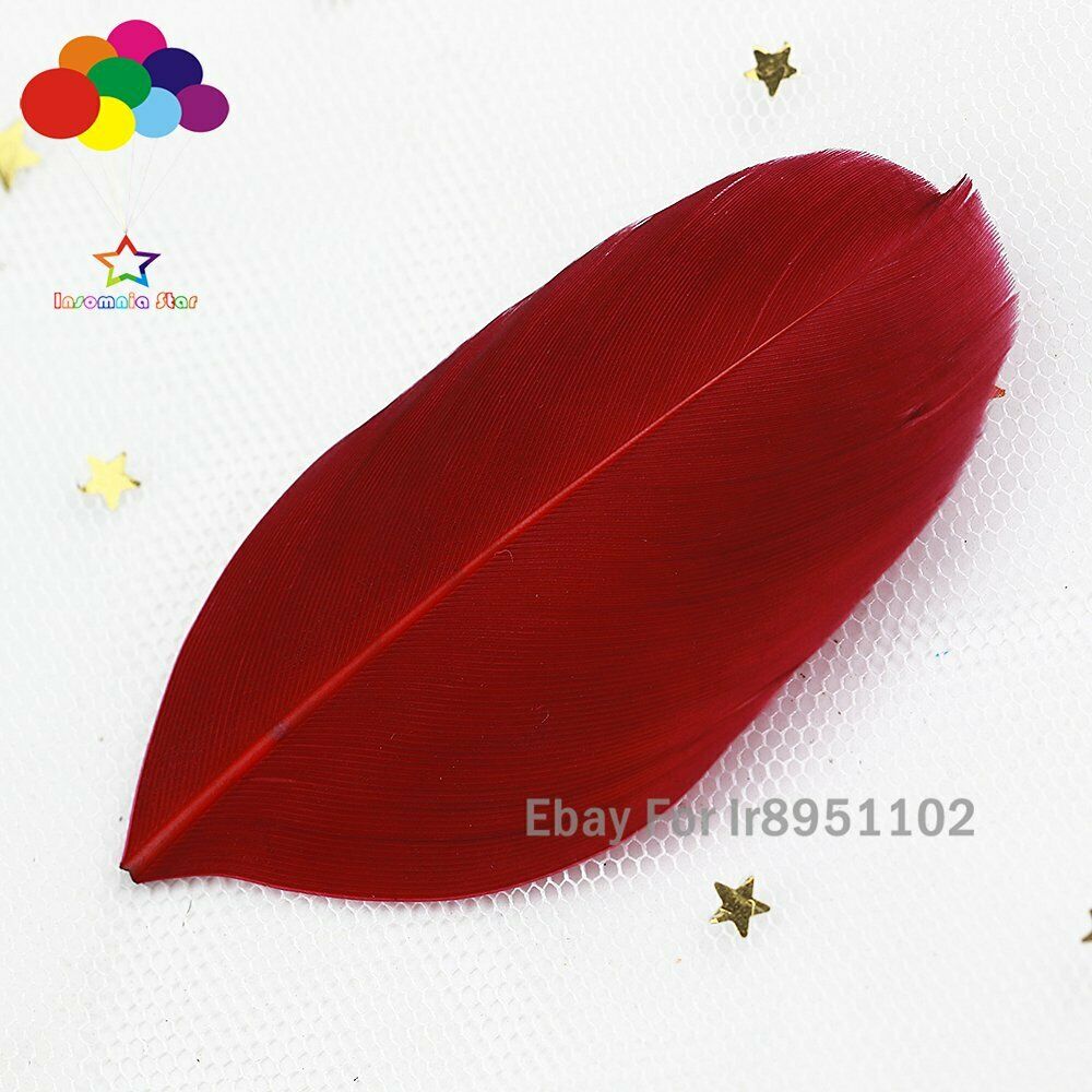 Natural Goose Feathers Colorful Dyed Wine red Millinery Feather Hat Round head