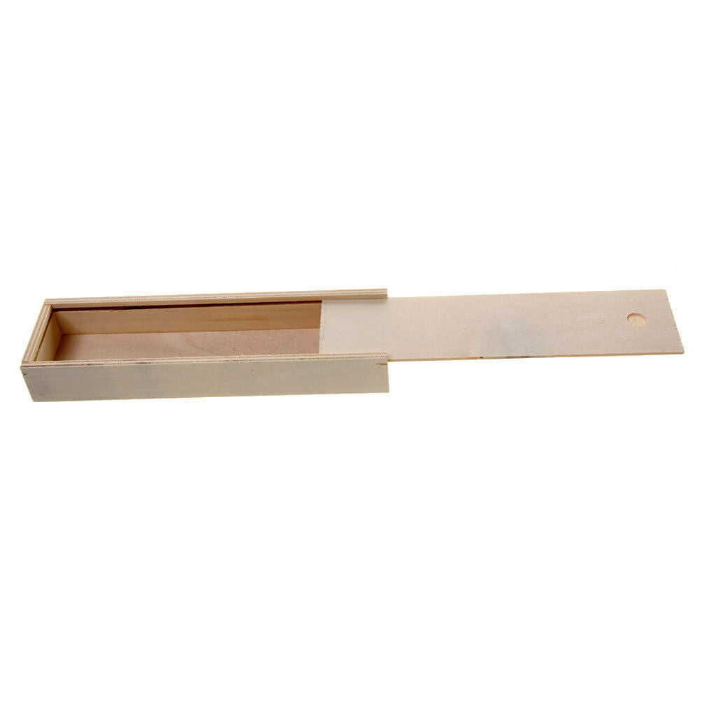 Prettyia Wooden Unfinished Jewelry Box for Kid's DIY Craft Rectangle Shape