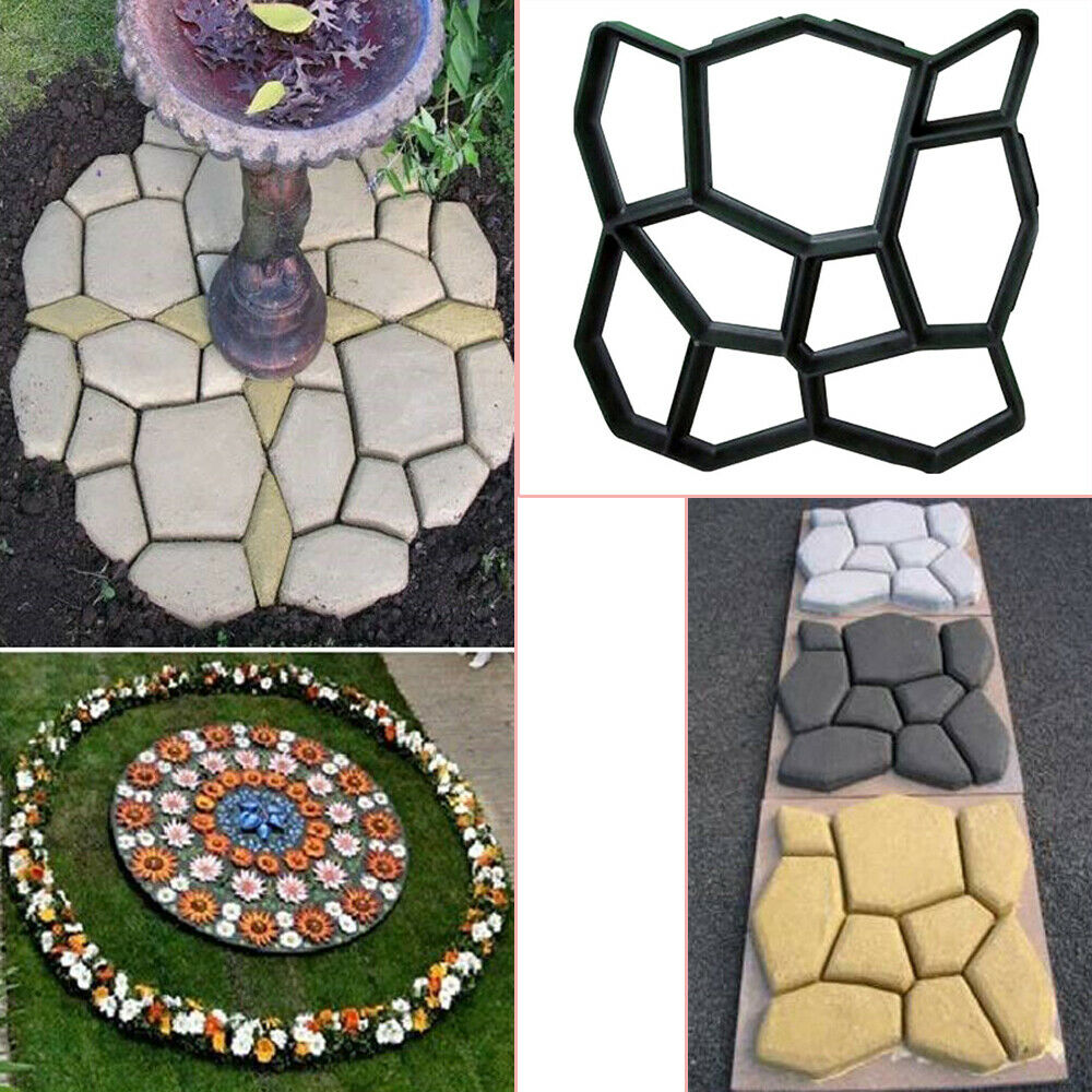 Reusable Path Floor Mould DIY Path Maker Lawn Garden Paving Concrete Mold Solid