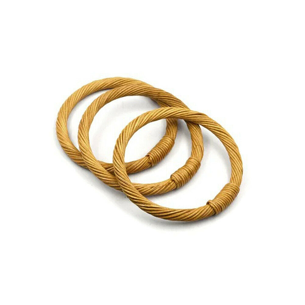 1x Natural Rattan Wooden Circle Handle for Purse Handbag DIY Replace Accessories
