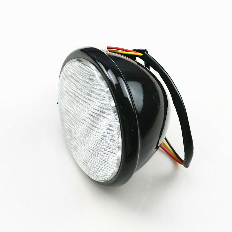 5" Black LED Motorcycle Steel Headlight Cruiser Chopper Cafe Racer Old School VT