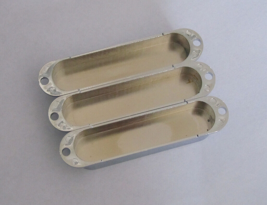 Chrome Plastic ST Strat Closed Single Coil Pickup Cover Sealed Pickup Covers