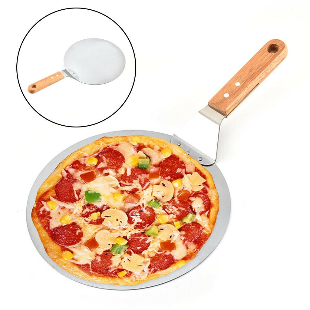 Stain Steel Pizza Peel Wooden Handle with Hanging Holes Shovel