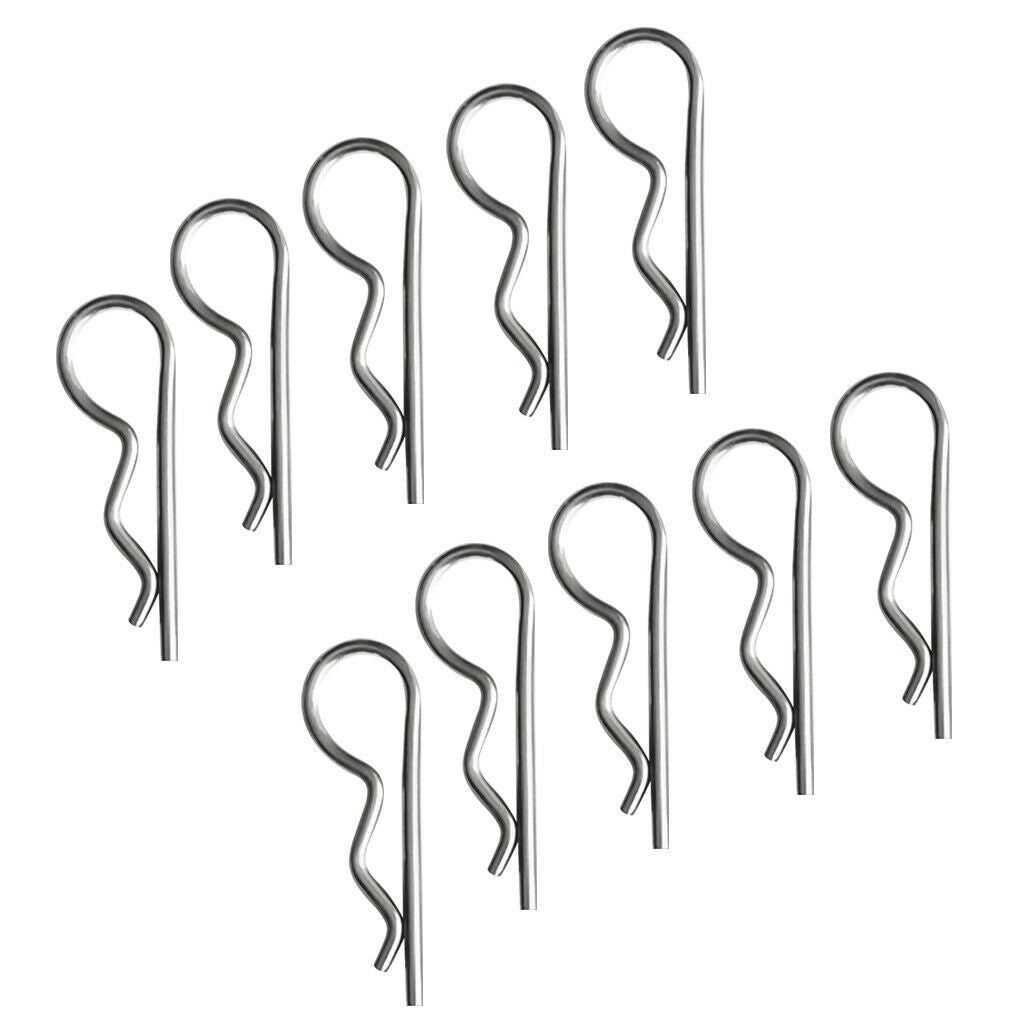 10Pcs R Pin Mechanical Hitch Hair Cotter Pin Trailer Tractor Clip 3mm x 50mm