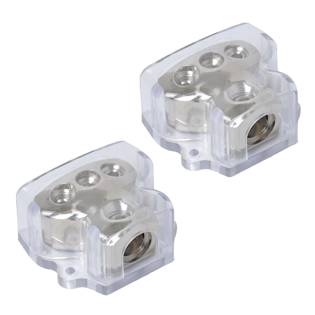 2 Pieces New 3Ways Car Audio Power Ground Cable Splitter Distribution Block