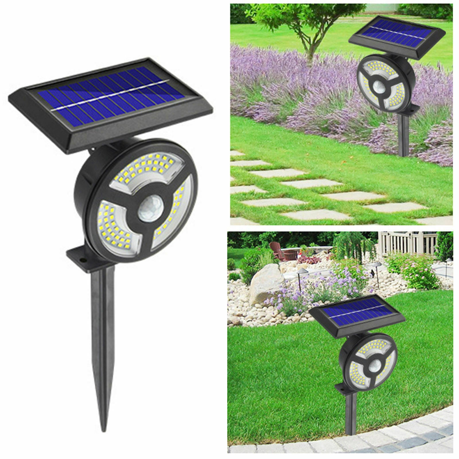 Solar LED Lights Outdoor Security Motion Sensor for Street Garden Path Barn