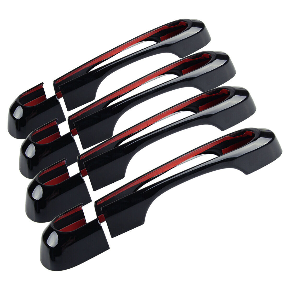 8x ABS Black Door Handle Cover Trim Frame Decor Fit For Jeep Renegade 2015-18 as
