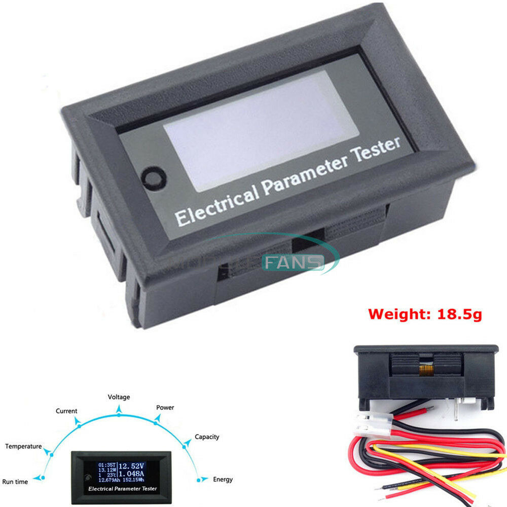 7In1 OLED Tester Voltage Current Time Temperature Capacity Voltmeter Ammeter 10A