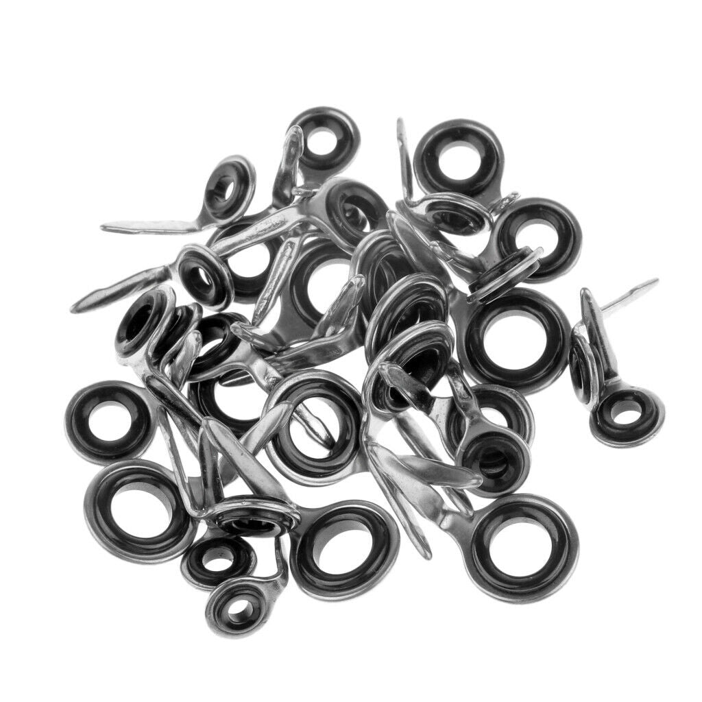 40Pcs Rod Guides Durable Eye Ring Raft Single Leg Guides Repair Mixed Size