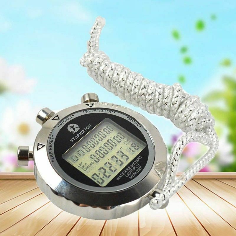 Fashion LCD Digital Antimagnetic Metal Waterproof Sports Counter Timer Stopwatch
