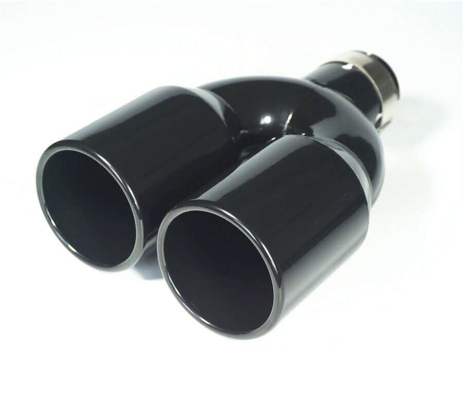 2.5" Inlet 3.5" Car SUV Exhaust Pipe Tail Dual Muffler Tip Gloss Black 1PCS UK