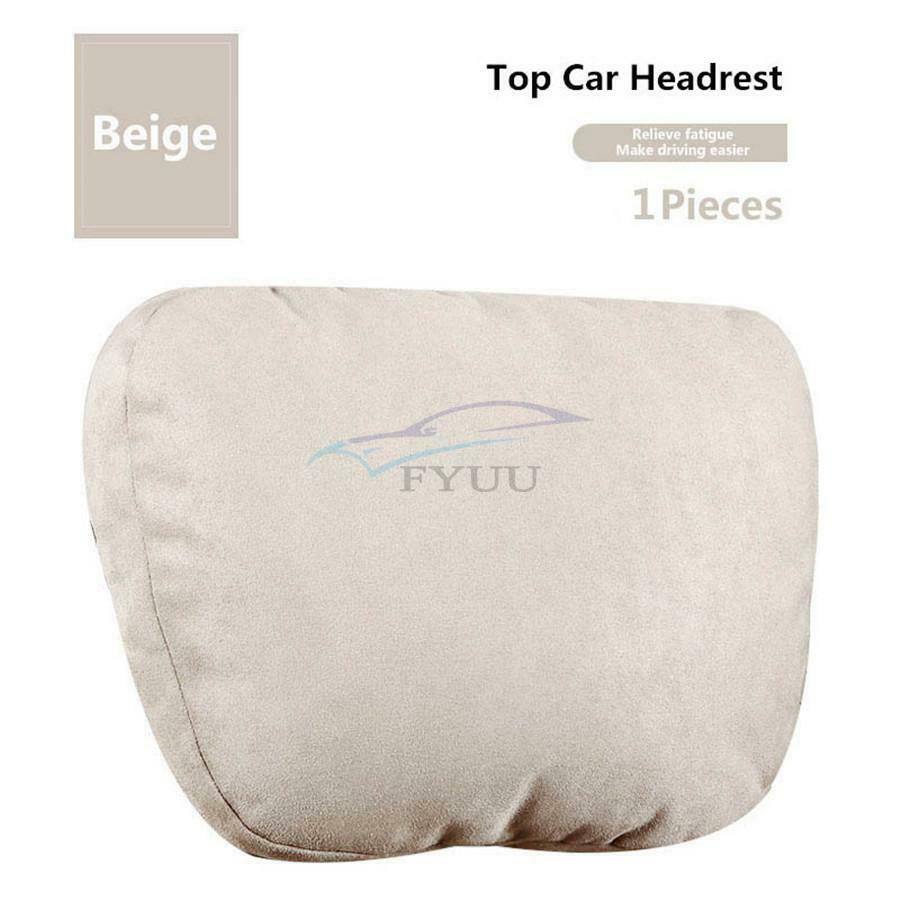 1PC 29 x 19CM / 11.42 x 7.48'' Suede Fabric Car Seat Headrest Neck Cushion Beige