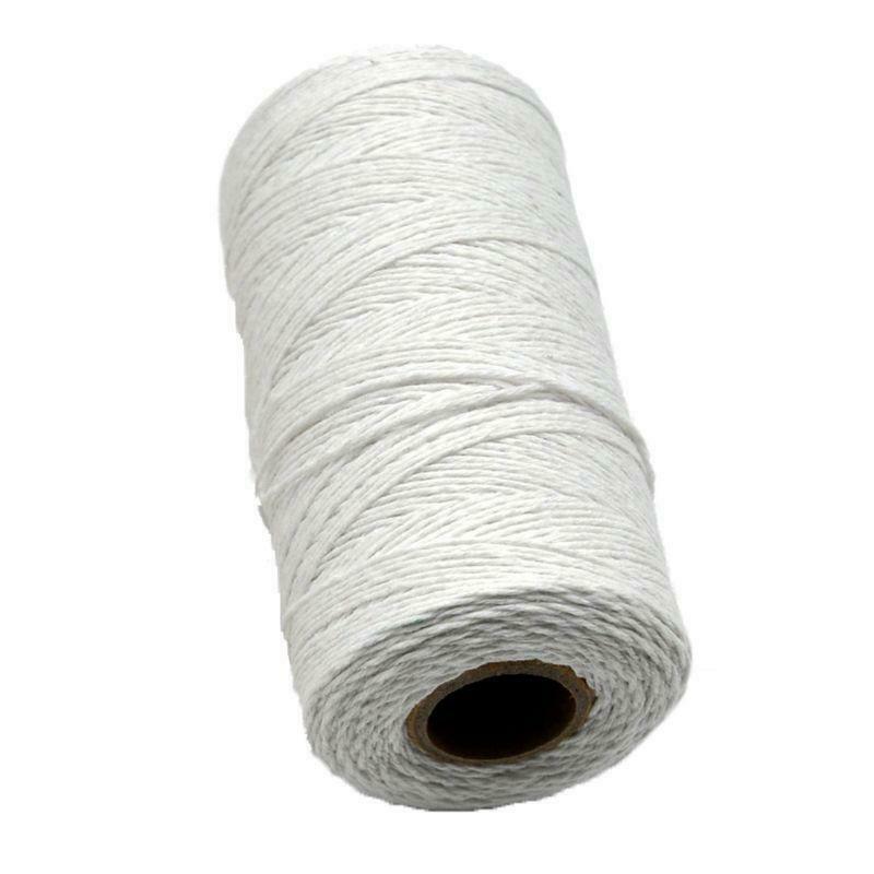 2 Roll 1mm White Pure Cotton Loom Warp Thread Yarn for Weaving Carpet Tapestry