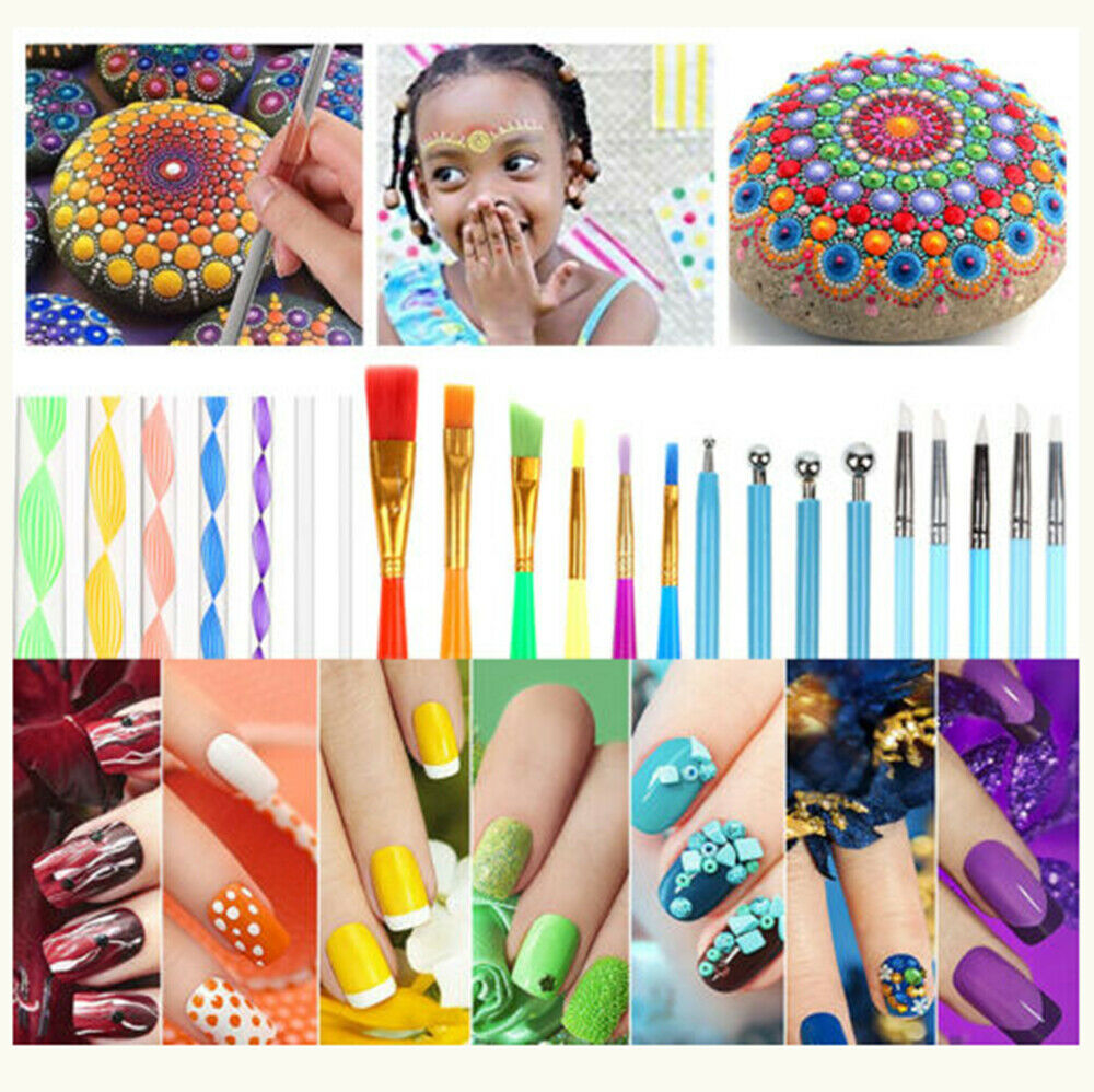 40pcs Mandala Dotting Tool Set Rock Painting Kit Dot Art Pen Paint Stencil Gift