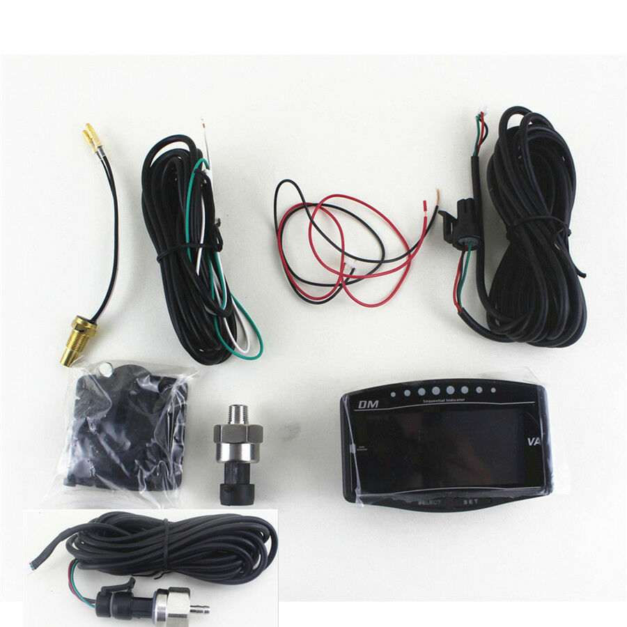 6 Function 12v/24v Truck Car LCD Digital Oil Pressure Gauge + Volt Voltmeter