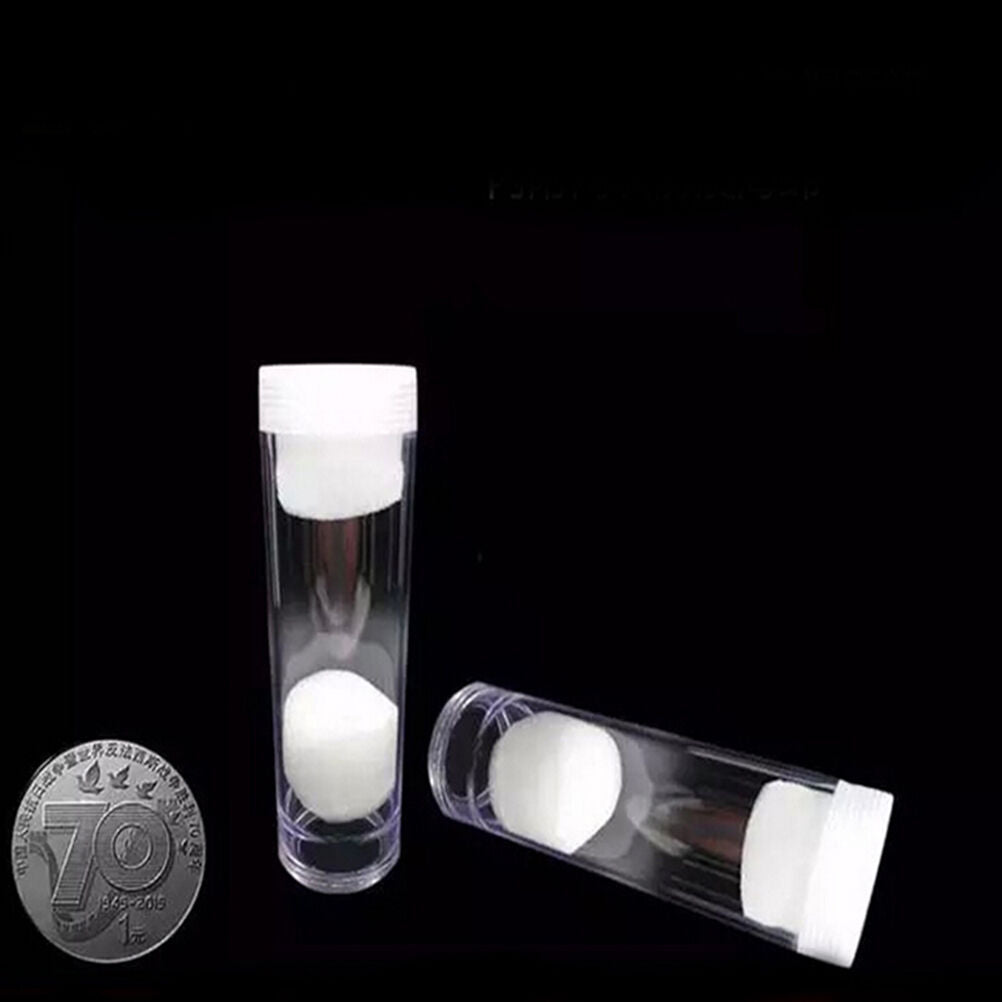 27mm Applied Clear Round Cases Coin Storage Protective Tube Holder Plasticã€b Qx