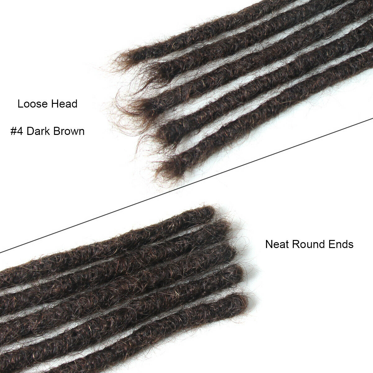 New 10PCS Short 8" 100% Human Hair Dreadlocks for Men Crochet Braids Dreads Locs