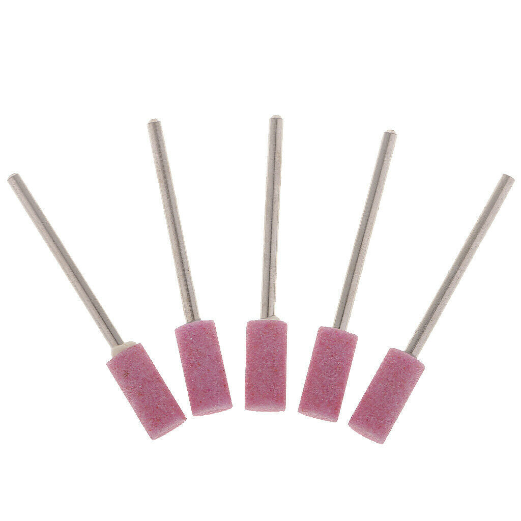 5 Piece Grinding Stone Wheel Head Polishing with Shank for Rotary Tool Pink