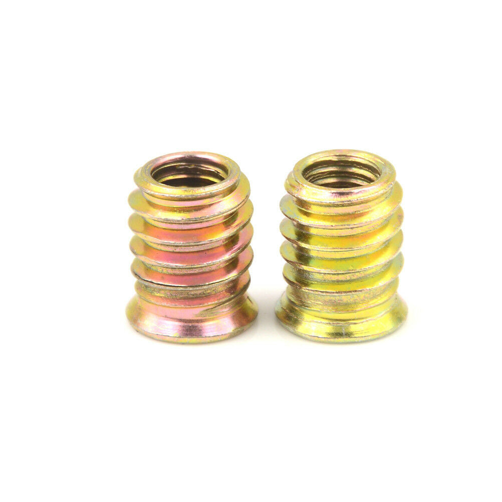 10Pcs Brass M8 E-Nut Wood Insert Interface Screws Hex Socket Nut Fittin.l8