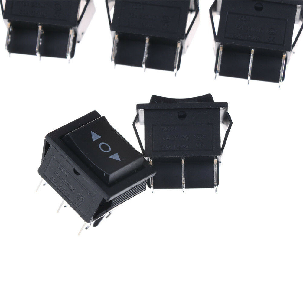 5pcs 6 Pin DPDT Black Button On/Off/On  Switch AC 250V/16A 125V/20A LJJCA.l8