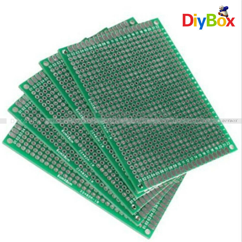 5PCS 6cmx8cm Double-Sided PCB Circuit Board Prototype Breadboard For Arduino DIY