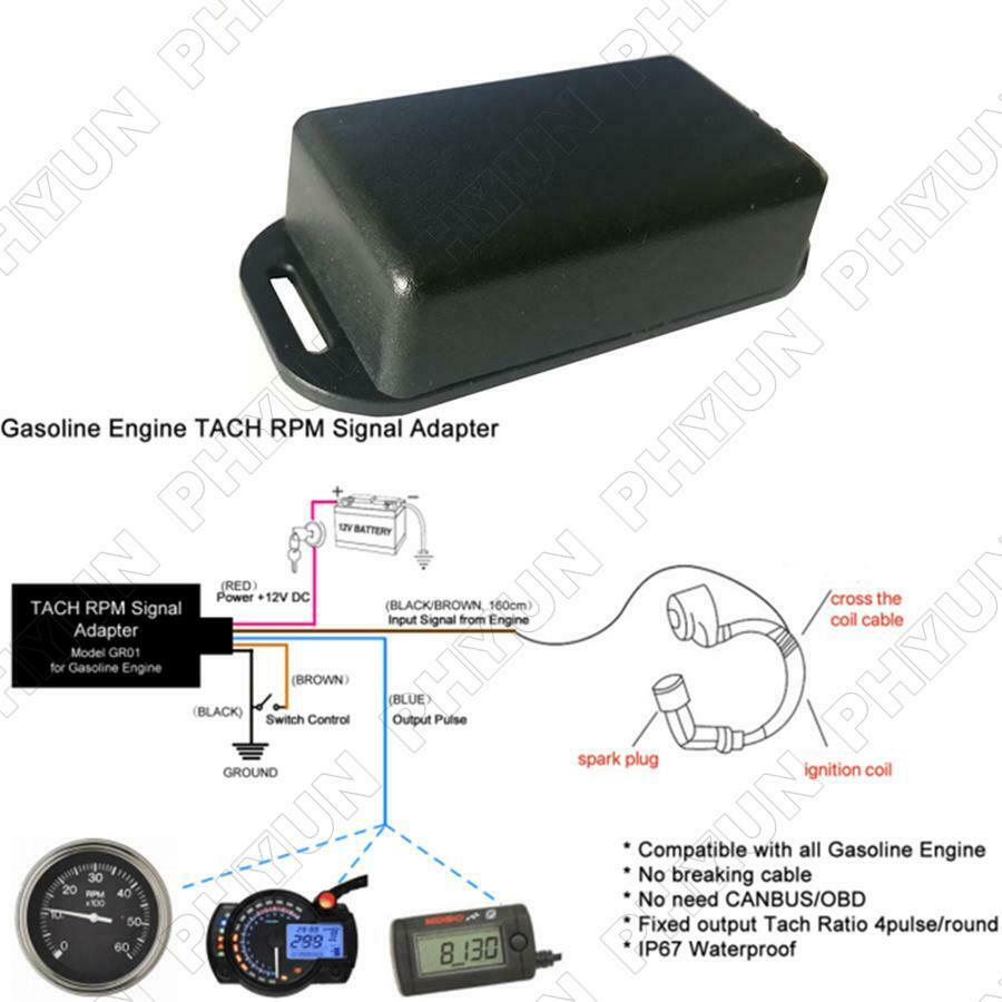 Gasoline Engine RPM Tacho Sensor Universal For Truck Boat Yacht RPM Signal 1x