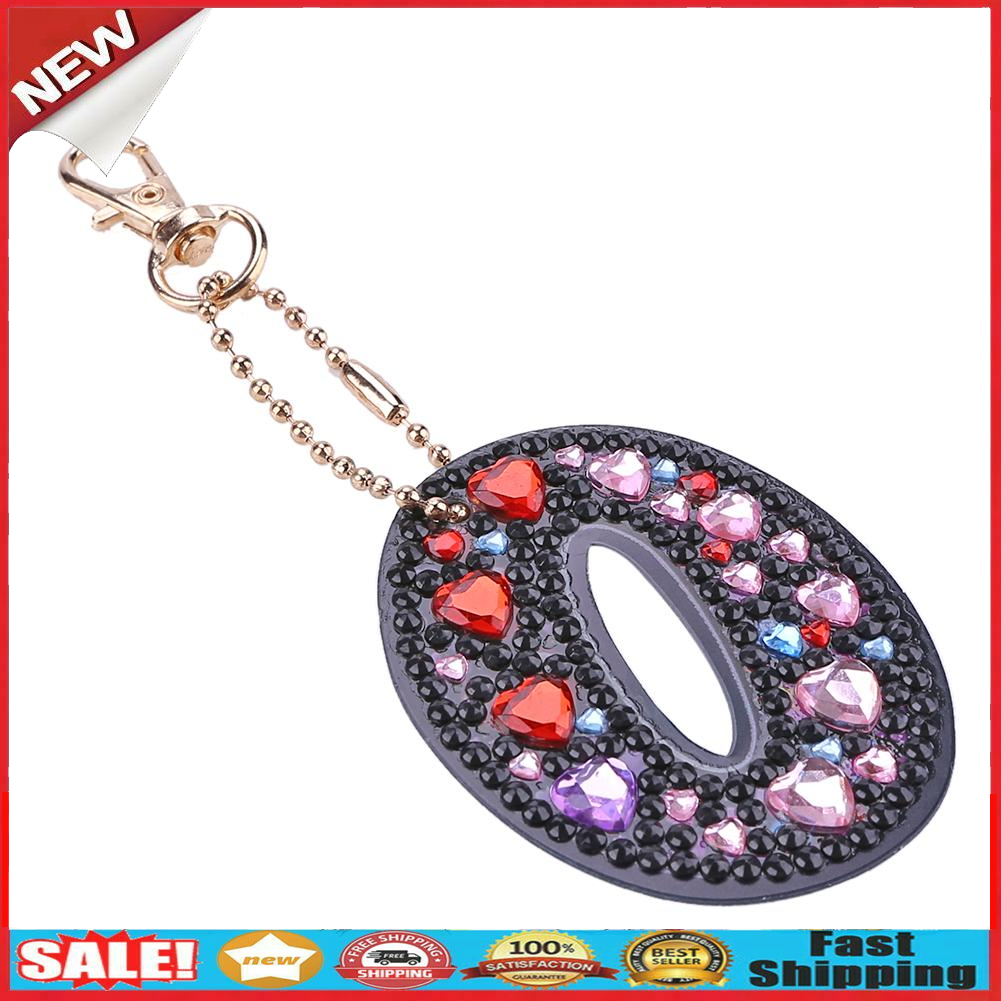 4pcs Full Drill Special Shaped Diamond Painting Love Letter DIY Keychain @